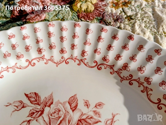 Очарователен , винтидж порцеланов поднос, снимка 3 - Антикварни и старинни предмети - 52942311