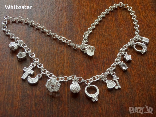 Посребрено дамско колие, снимка 5 - Гривни - 53623032