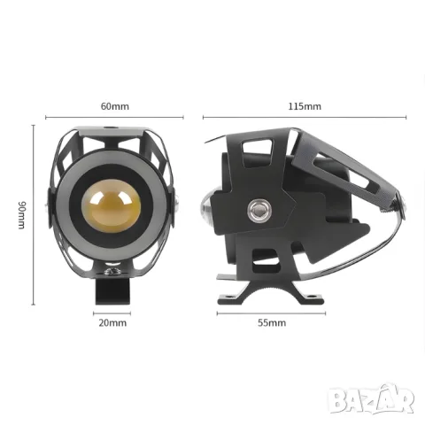 LED проекторен фар за мотоциклет с RGB halo пръстен, снимка 3 - Аксесоари и консумативи - 55866015