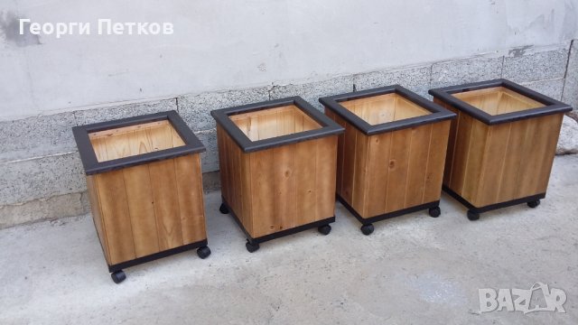 Кашпи от масив-40Х40Х47см., снимка 2 - Градински мебели, декорация  - 42061542