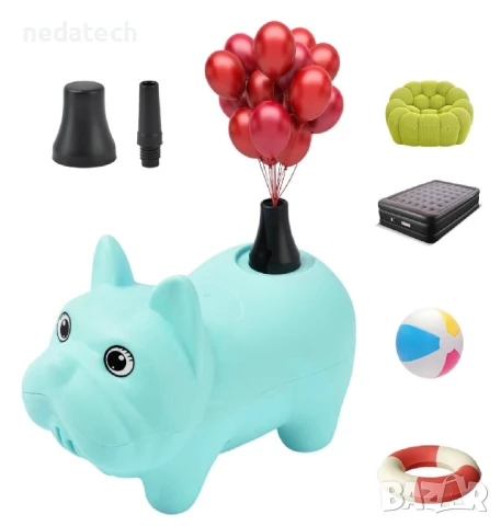 Електрическа помпа за балони, Тюркоаз, 16x8x11см., снимка 2 - Други - 50933539