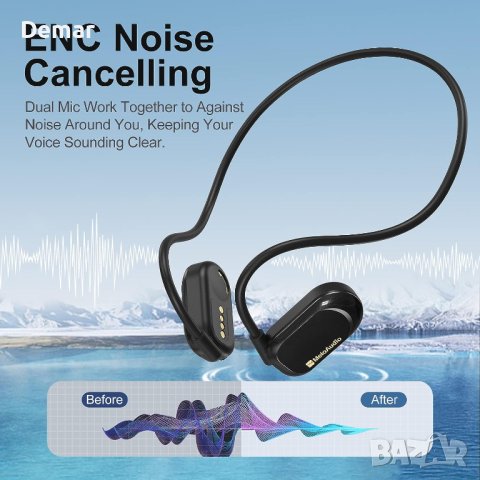 MeloAudio Open Ear слушалки Bluetooth за бягане шумопотискащ микрофон костна проводимост, снимка 4 - Слушалки и портативни колонки - 41644635