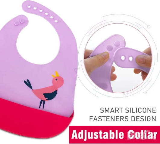 Комплект за хранене Kidsme, силиконов лигавник + прибори 🍽, снимка 7 - Прибори, съдове, шишета и биберони - 52421005