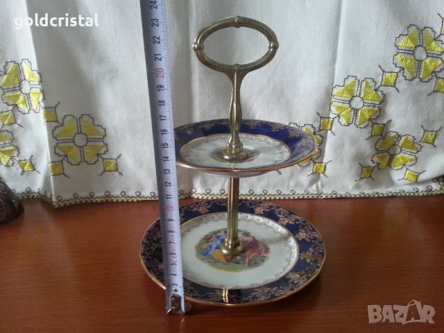 Порцелан Чехословакия поднос на две нива , снимка 8 - Антикварни и старинни предмети - 41846650