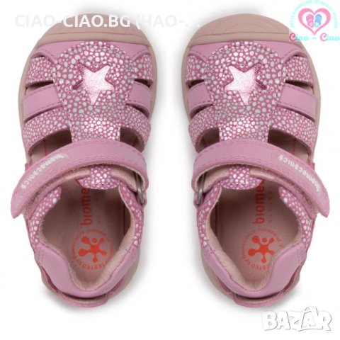 №21,22, BIOMECANICS, БИОМЕХАНИКС, Бебешки сандали за момиче, розови с бели точици и звезда, снимка 5 - Детски сандали и чехли - 36984925