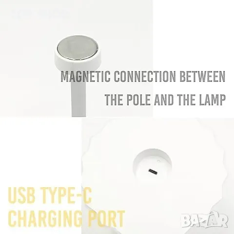 Нова Акумулаторна настолна лампа Нощна лампа/Дом Спалня, снимка 3 - Лампи за стена - 49638561