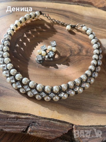 Невероятно красиви🥰 Купих я за огърлица, но се оказа, че е декорация за коса ♥️ Перли, кристали, ме, снимка 2 - Бижутерийни комплекти - 52634716