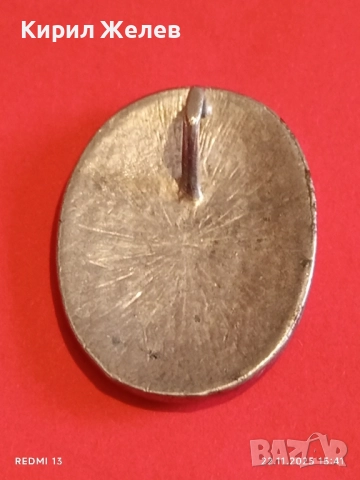 ОВАЛЕН МЕДАЛЬОН с МОЗАЕЧЕН ЕМАЙЛ в ПРАСКОВЕНИ и КРЕМАВИ ТОНОВЕ АРТ БИЖУ 26018, снимка 5 - Колиета, медальони, синджири - 52503334