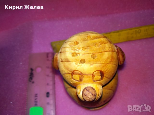 СИМПАТИЧНО ДЪРВЕНО КУЧЕНЦЕ ФИГУРАЛНА СОЛНИЧКА - СУВЕНИР БОРОВЕЦ БЪЛГАРИЯ 42824, снимка 2 - Други ценни предмети - 44185817