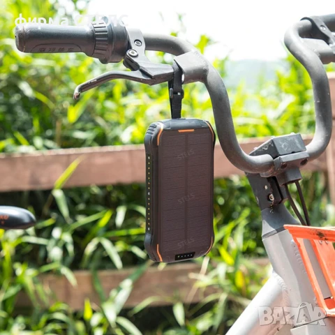 Преносима батерия STELS PowerMax 20K, 20000mAh, соларен панел, LED фенер, черно-оранжева, снимка 13 - Външни батерии - 50559228