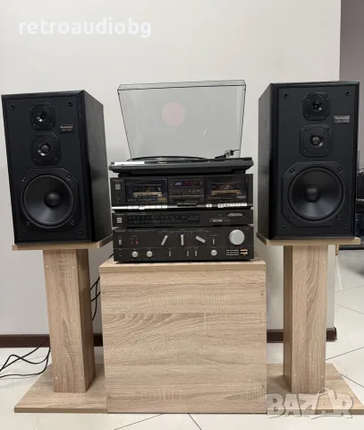 🔊Ретро аудио система - сет TECHNICS - усилвател, двукасетъчен дек, тунер, грамофон + колони🔊