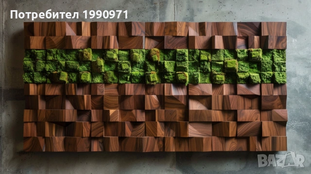 Стенен декор - пано. Ествествена дървесина с исландски мъх. Изработка по поръчка., снимка 7 - Декорация за дома - 53726848