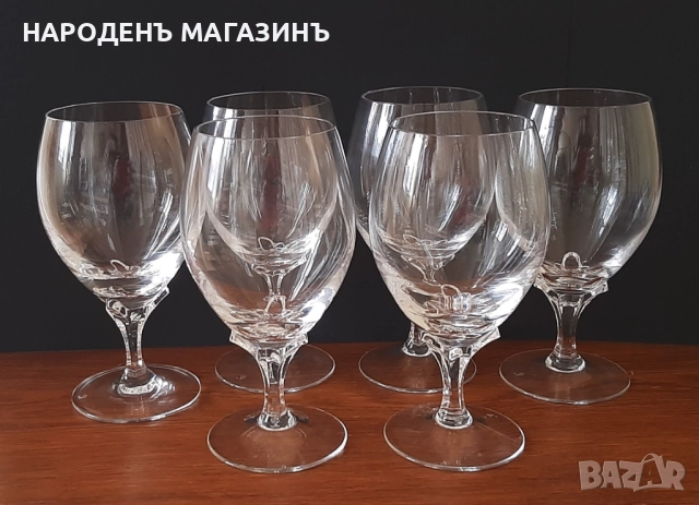 NACHTMANN – Немски кристал сервиз Кристални чаши за вино 6 броя  , снимка 2 - Други ценни предмети - 52877511