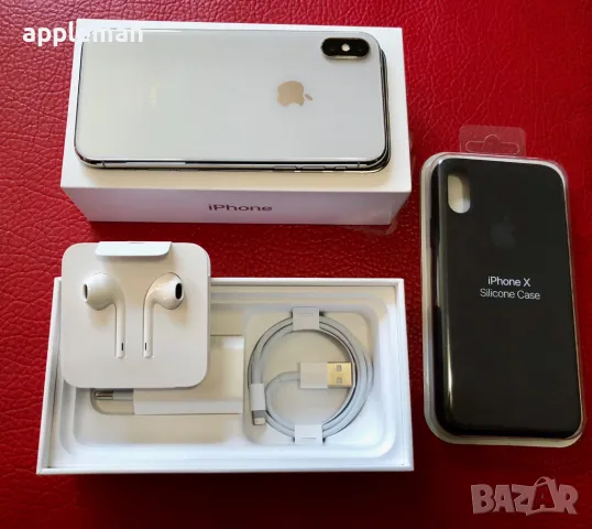 Apple iPhone X 64GB Silver Айфон 10 бял Бг меню 100% батерия, снимка 5 - Apple iPhone - 49549568