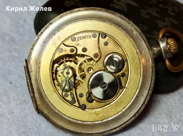 ZENITH Стар КОЛЕКЦИОНЕРСКИ ШВЕЙЦАРСКИ СРЕБЪРЕН ДЖОБЕН ЧАСОВНИК ЗЕНИТ СРЕБРО 800 Рядък МОДЕЛ 49660, снимка 16 - Антикварни и старинни предмети - 48609681