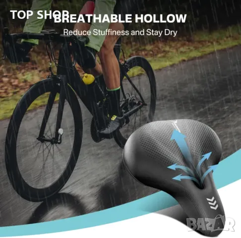 YOUNGDO Водоустойчива възглавница за седалка за градски велосипед, снимка 6 - Аксесоари за велосипеди - 49731097