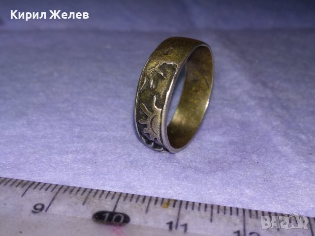 Стар СРЕБЪРЕН ВИНТИДЖ АРТ ПРЪСТЕН ОКСИДИРАНО СРЕБРО 925 Тип ХАЛКА ОРНАМЕНТИРАН със СЛЪНЦА 39907, снимка 12 - Пръстени - 42644156