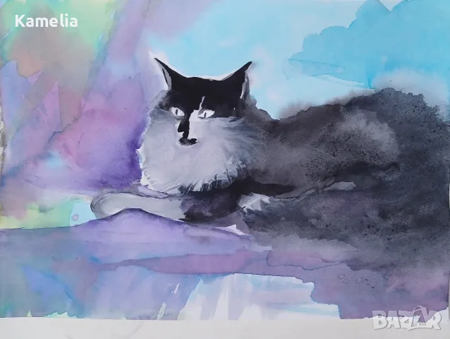 Картина: "Котка" - акварел