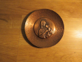 Стара красива медна икона богородица, Дева Мария с младенеца  - притежавайте тази икона, снимка 1 - Икони - 36117742