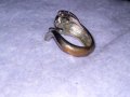 СТАР МЕДЕН НИКЕЛИРАН ФИГУРАЛЕН ВИНТИДЖ АРТ ПРЪСТЕН КОТЕ 38736, снимка 12