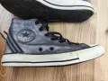 Дамски кецове CONVERSE оригинал, N'39, естествена кожа, сребристи т. сиви, много запазени, снимка 8