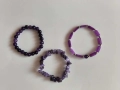 Гривни с Аметит - ластични, снимка 1