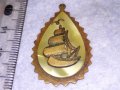 СТАРИНЕН БРОНЗИРАН СЕДЕФЕН ВИКТОРИАНСКИ РЯДЪК КРАСИВ МАЙСТОРСКИ МЕДАЛЬОН с ПЛАТНОХОД КОРАБ 37060, снимка 13