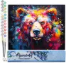 Комплект за рисуване по номера Мечка цветен абстракт, Figured'Art, 40 х 50 см, снимка 6