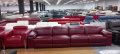 Голям червен кожен диван с електрически релакс механизъм "Laurence", снимка 8