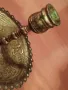 арабски гравиран месинг, свещник за 1 свещ, чиния, снимка 2