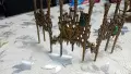 бронзов свещник Менора с тюркоаз, снимка 9
