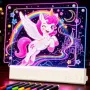 Нова LED светеща дъска за рисуване 16”, 2 панела, акумулаторна, STEAM игра Идеален подарък, снимка 1