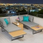 Градински комплект KANZA - модулен ъглов диван от алуминий с удобни възглавници и маса, снимка 11