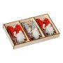 6 броя Дървени Коледни гномчета висулки за елха, 8см, снимка 1 - Декорация за дома - 42691189