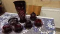 Кристален сервиз червен кристал , снимка 1