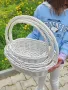 Плетена бяла и кафява  овална кошница, кошници за декорация,  подаръчни кошници, снимка 6