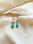 Висящи обеци Turquoise & Gold Beads 65, снимка 2