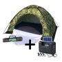 Камуфлажна четириместна палатка за къмпинг + Соларна осветителна система, снимка 1 - Палатки - 41037389