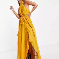ASOS - дълга жълта рокля, снимка 2 - Рокли - 41670305