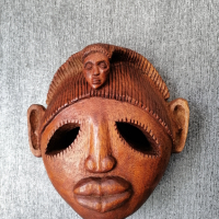 Африканска племенна статуетка от екзотична  дървесина, снимка 5 - Статуетки - 36343346
