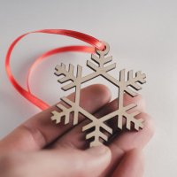 Дървена играчка за елха (снежинка), снимка 5 - Коледни подаръци - 38853171