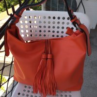Страхотна дамска чанта и портмоне в оранжев цвят , снимка 8 - Чанти - 41565993