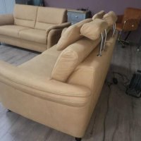 Комплект дивани две двойки от плат цвят карамел LS672117, снимка 10 - Дивани и мека мебел - 44216016