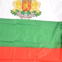 Знаме на Р. България с ГЕРБ 145 см Х 92 см, снимка 1 - Фен артикули - 34173146
