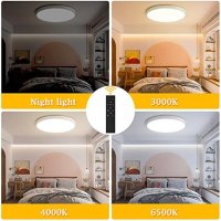 Нова LED таванна светлина 24W с  дистанционно управление Дом Офис, снимка 3 - Лампи за таван - 41763050