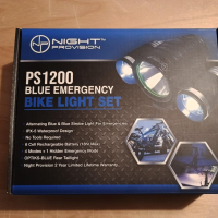 PS1200-BLUE Предна и OPTIKS-BLUE Аварийна патрулна велосипедна светлина, снимка 11 - Аксесоари за велосипеди - 44585258