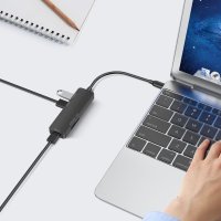 PUTOAHAO USB-C HUB Type C към USB 3.0 адаптер 5-в-1 TF/SD карта/MacBook Pro/iPad Pro/Notebook/PC , снимка 5 - Кабели и адаптери - 40584434