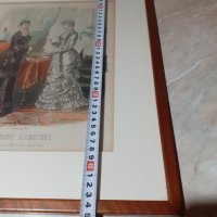 Стара цветна антикварна гравюра в рамка подписана - Франция, снимка 6 - Антикварни и старинни предмети - 44165164