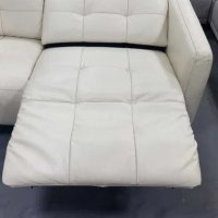 Кремав кожен ъглов диван "Marmount" с електрически релакс механизъм, снимка 11 - Дивани и мека мебел - 40271044