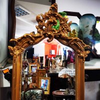 Високо златно огледало - Рококо, снимка 5 - Огледала - 35990366